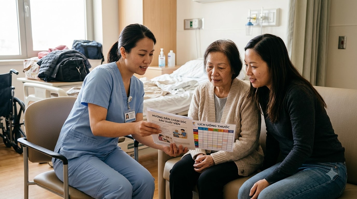 Hướng dẫn chăm sóc sau xuất viện